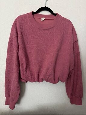 Anthropologie - daily practice Rose textured sweat sweater
